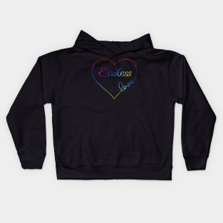 Endless Love Rainbow Heart LGBT Pride Design Kids Hoodie